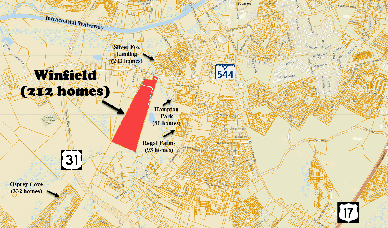 New home community of Winfield in Socastee