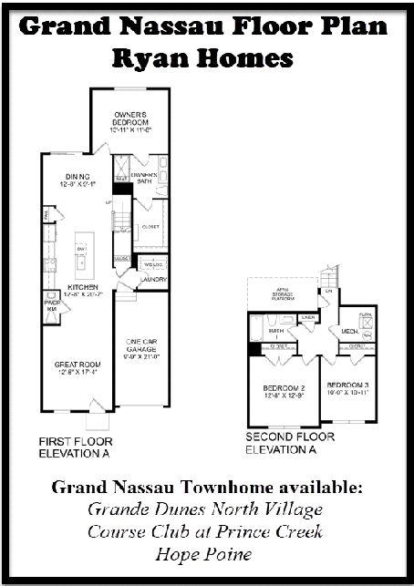 Grand Nassau Townhome floorplan by Ryan Homes
