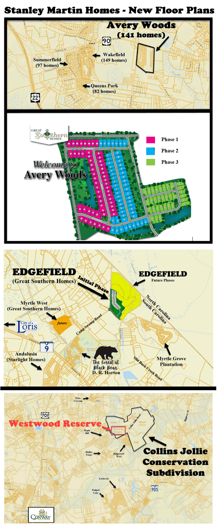 Stanley Martin Homes floor plan changes in Avery Woods, Edgefield and Westewood Reserve