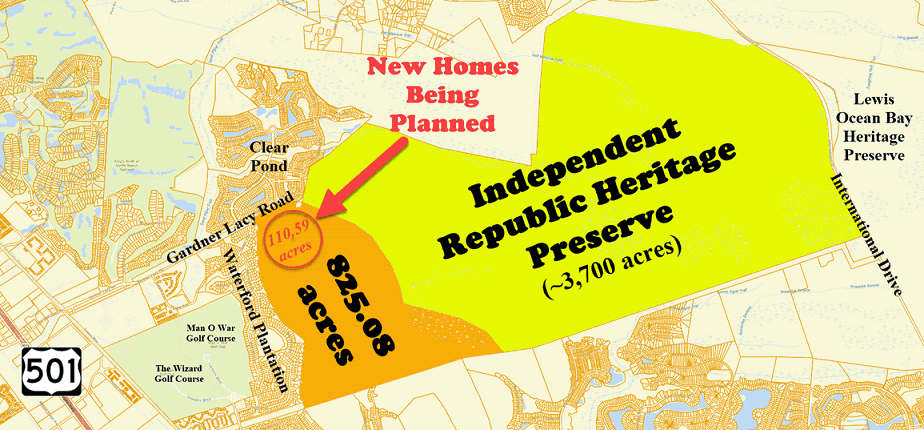 New homes along Gardner Lacy Road in Carolina Forest