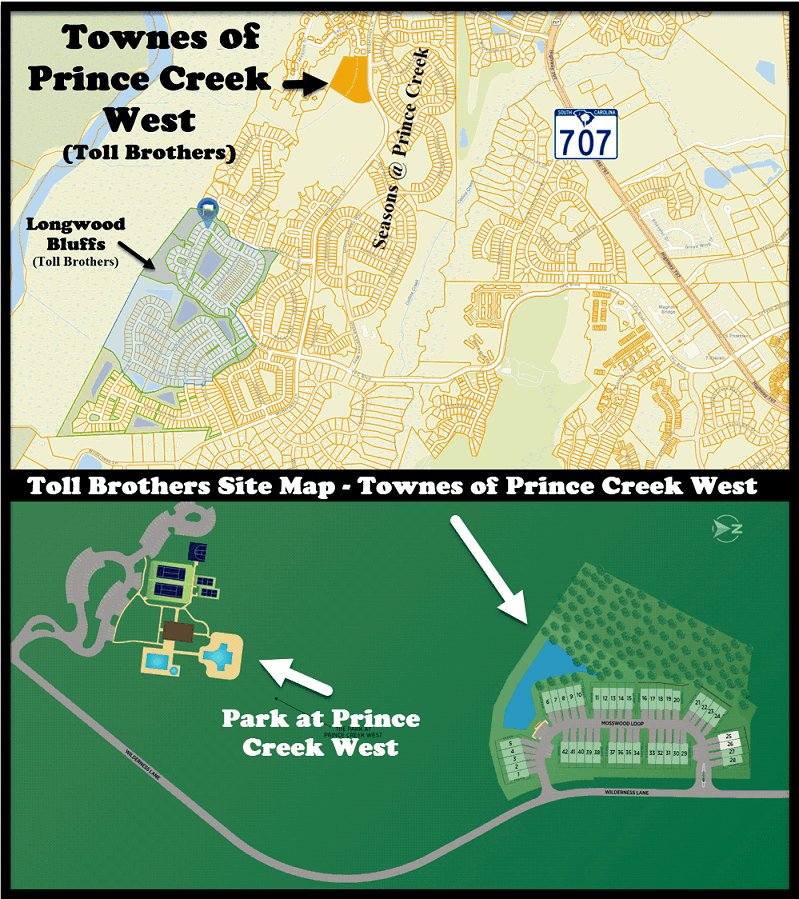 Townes of Prince Creek in Murrells Inlet by Toll Brothers