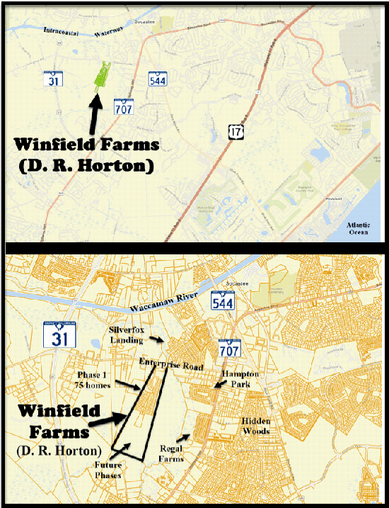 Windifled Farms in the Socastee area of Myrtle Beach by D. R. Horton