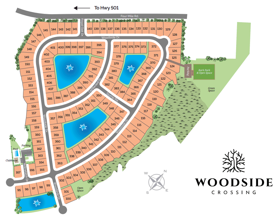 Woodsie Crossing Community Map by Beverly Homes