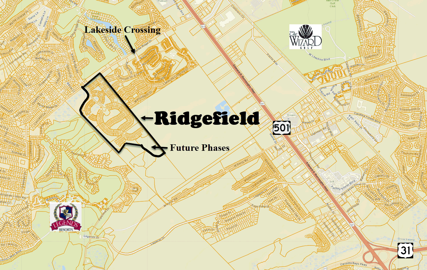 New home community of Ridefield in Conway