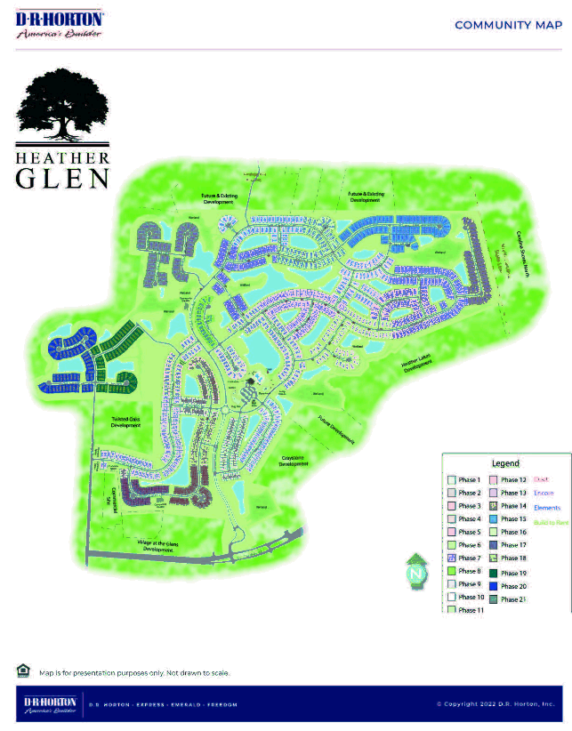 D. R. Horton Community Map of the new home community of Heather Glen in Little River