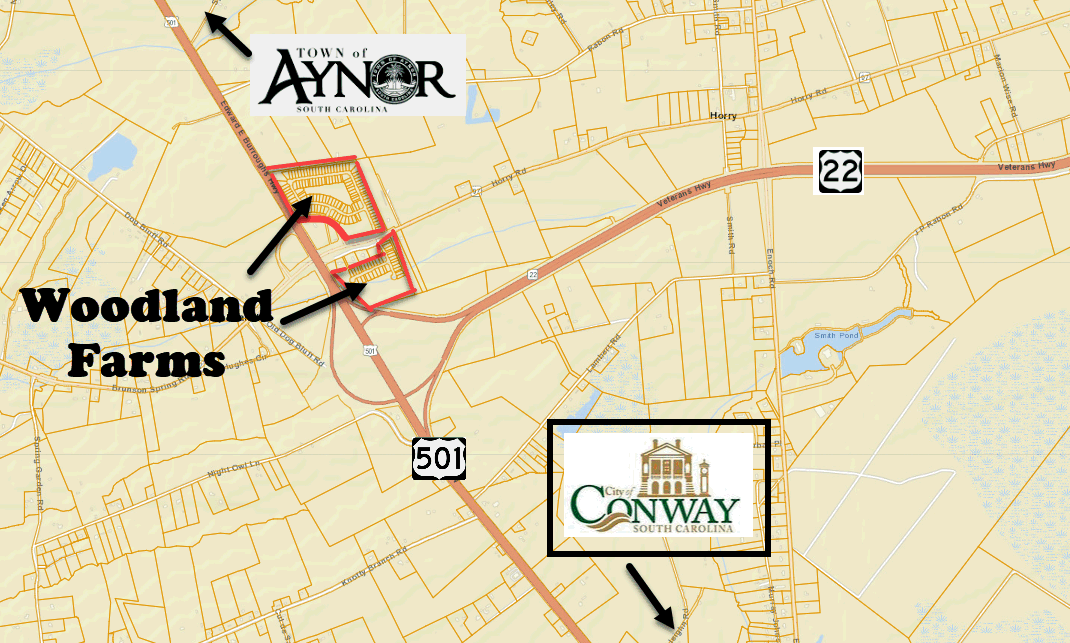 New home community of Woodland Farms in Conway by D. R. Horton