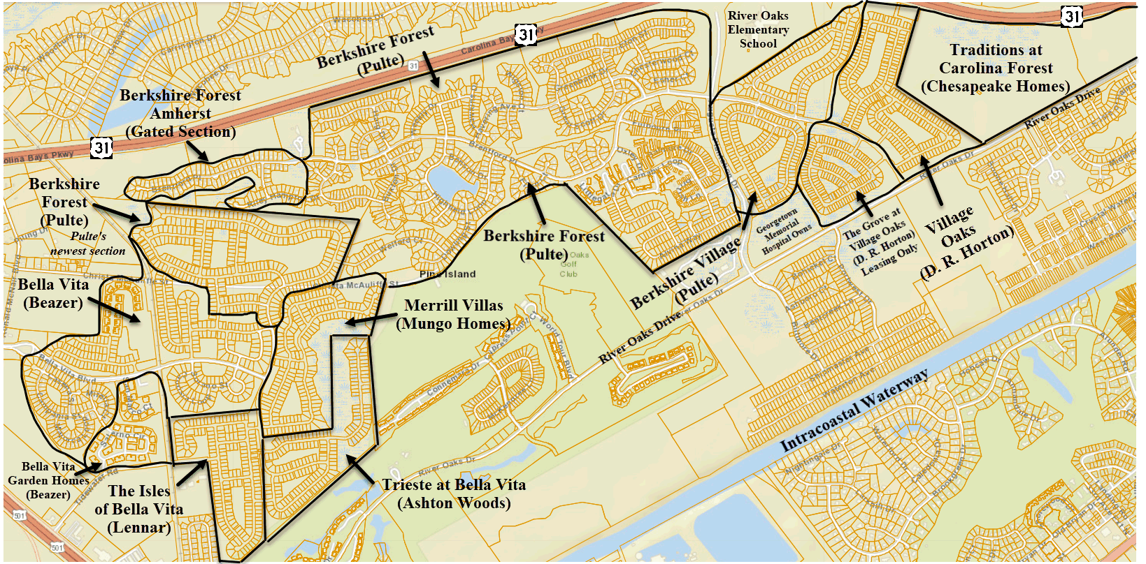 Berkshire Forest Bella Vita - detailed new home community map