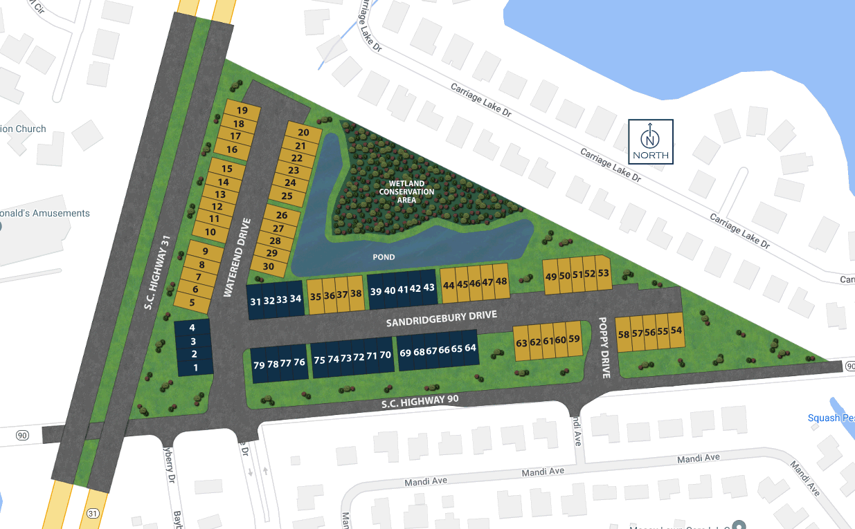 Villas at Sandridge community map by Dream Finders Homes