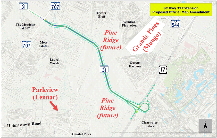 Highway 31 extension and the new home communities being planned that are impacted