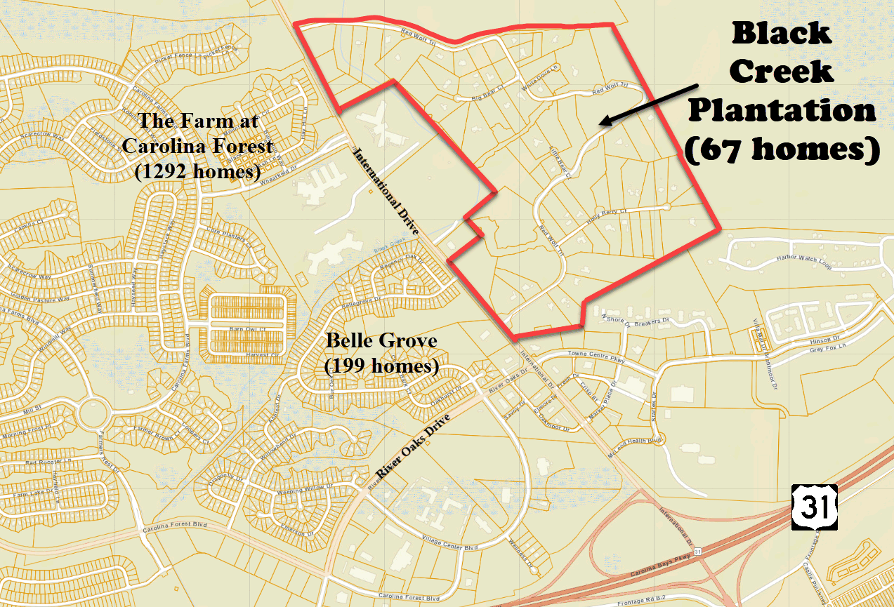 New home community of Black Creek Plantation in Carolina Forest